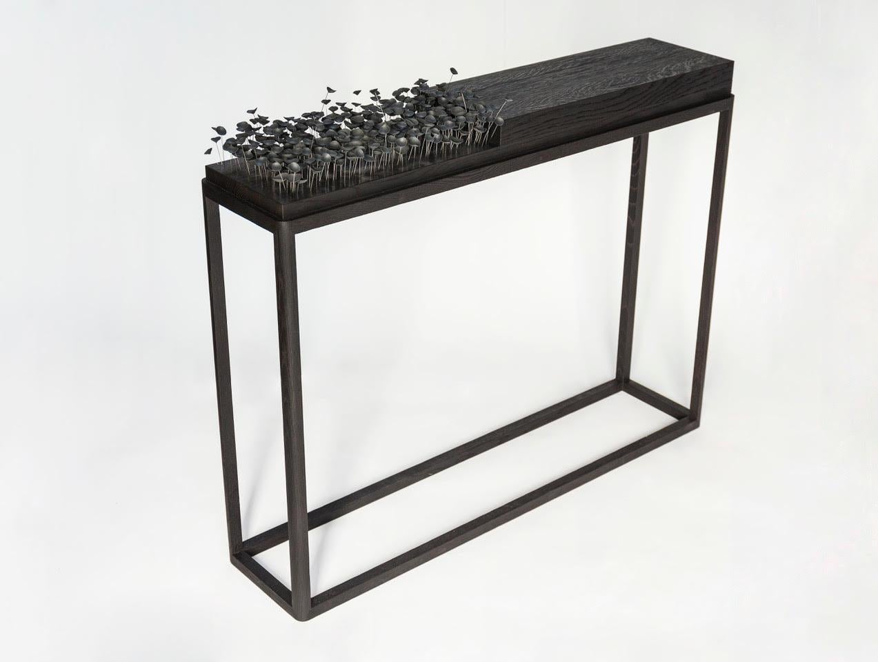 Porcelain Black Flora Wall Sculpture by Valeria Nascimento For Sale