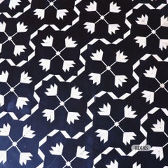 Black Floral Bone Inlay Round Coffee Table with Brass Legs by House of Jaipur