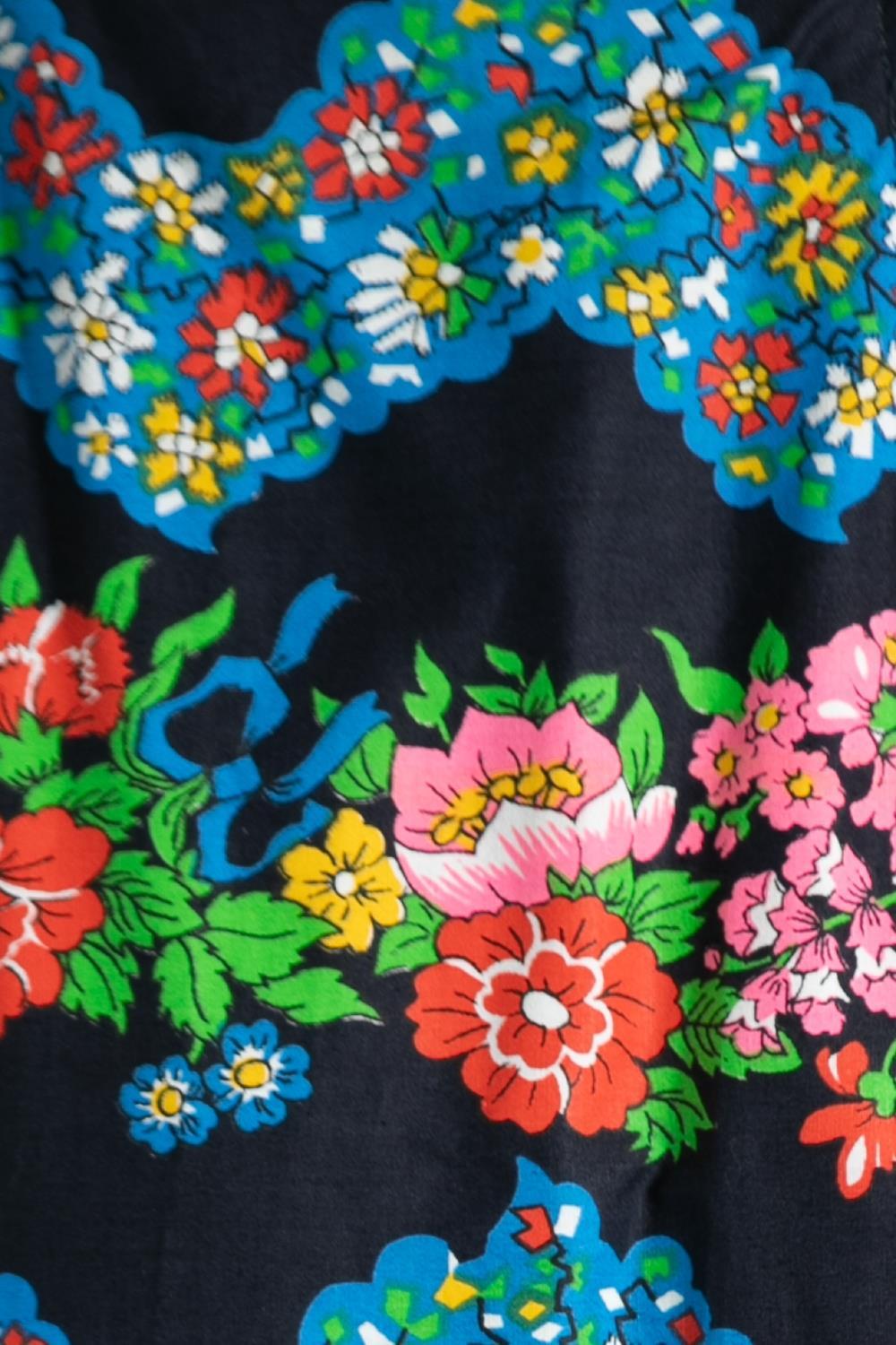 Black Floral Dress With Belt For Sale 7