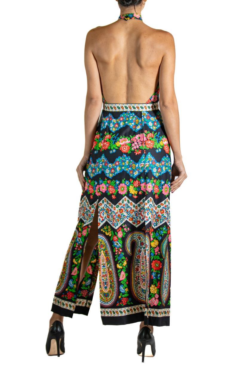 Black Floral Dress With Belt For Sale 4