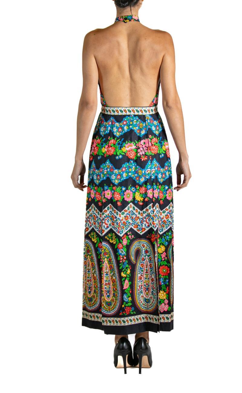 Black Floral Dress With Belt For Sale 5