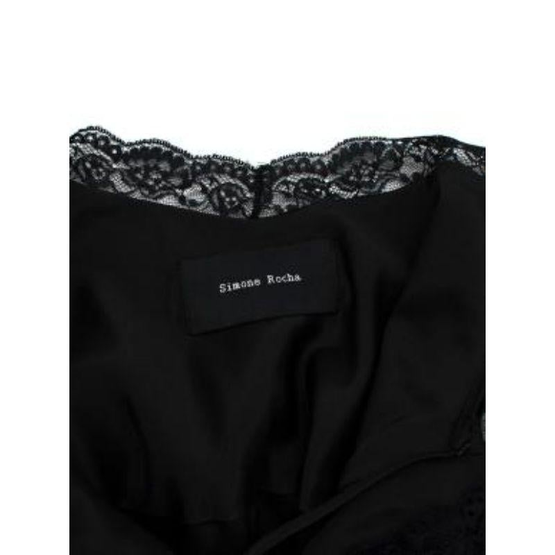 Black Floral Embroidered Tulle Dress with Slip For Sale 1