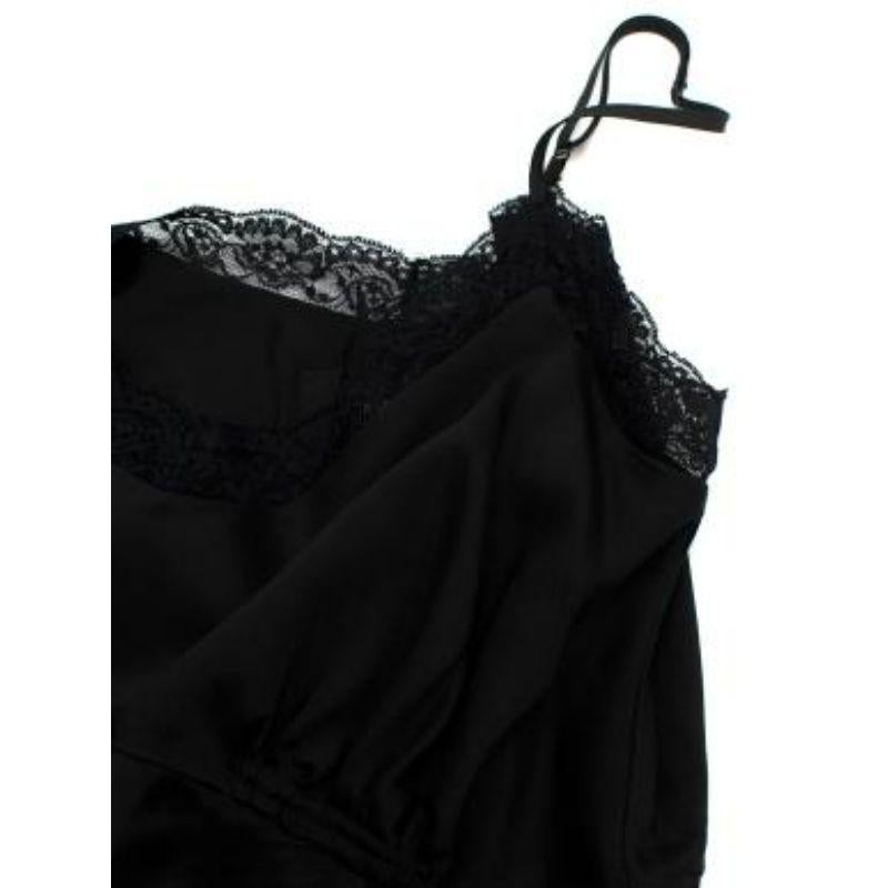 Black Floral Embroidered Tulle Dress with Slip For Sale 2