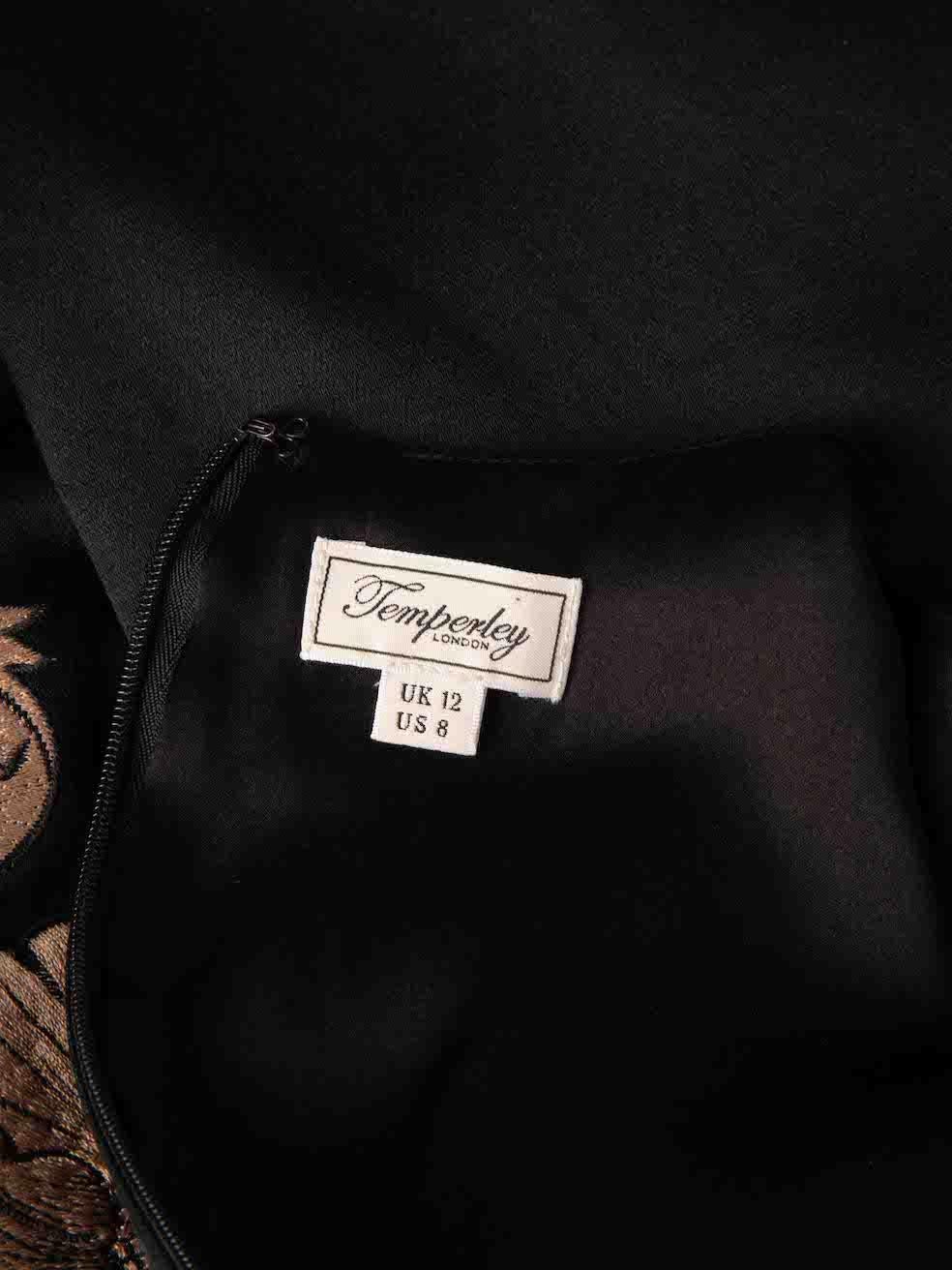 Robe noire à broderie florale, taille L Pour femmes en vente