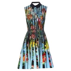 Black Floral Lenticular Print Shirt Dress
