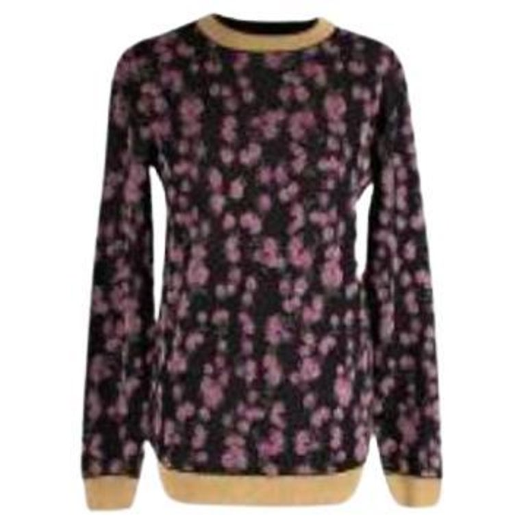 Black floral printed sweater For Sale at 1stDibs