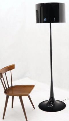 Black Flos Spun Tulip Base Light Floor Lamp by Sebastian Wrong