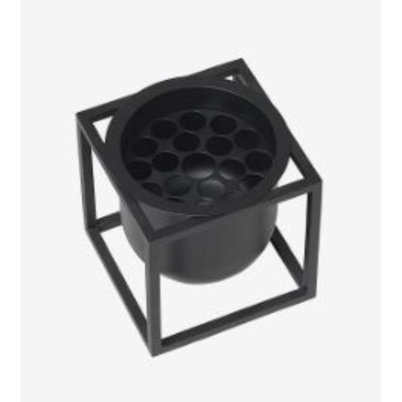 Modern Black Flowerpot 10 Kubus Vase by Lassen For Sale