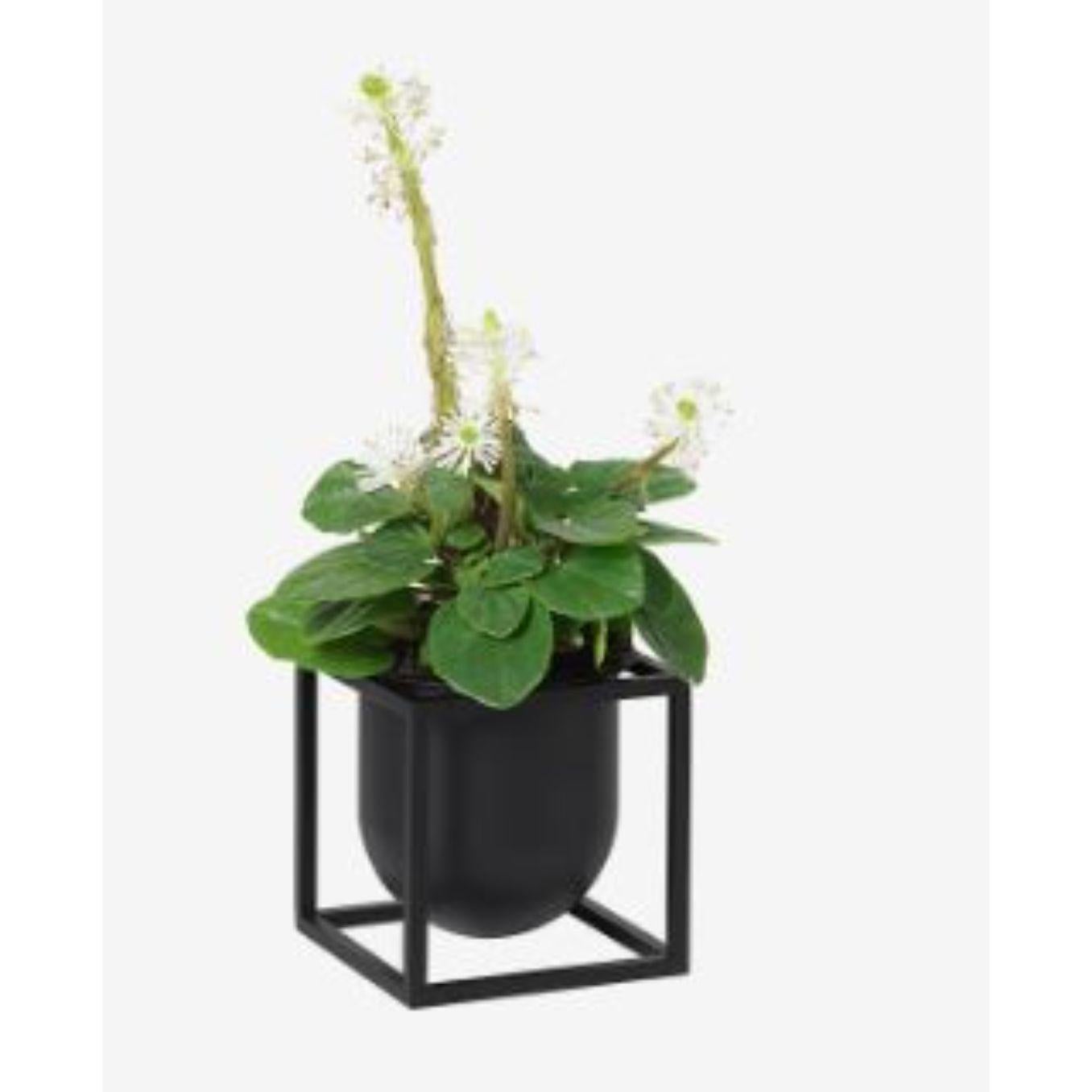 Danish Black Flowerpot 10 Kubus Vase by Lassen For Sale