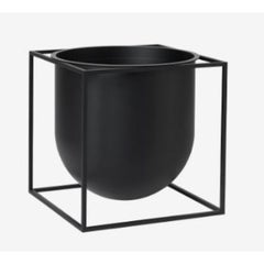 Black Flowerpot 23 Kubus Vase by Lassen