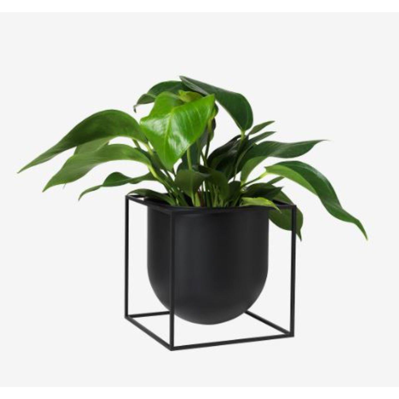 Modern Black Flowerpot 23 Kubus Vase by Lassen For Sale