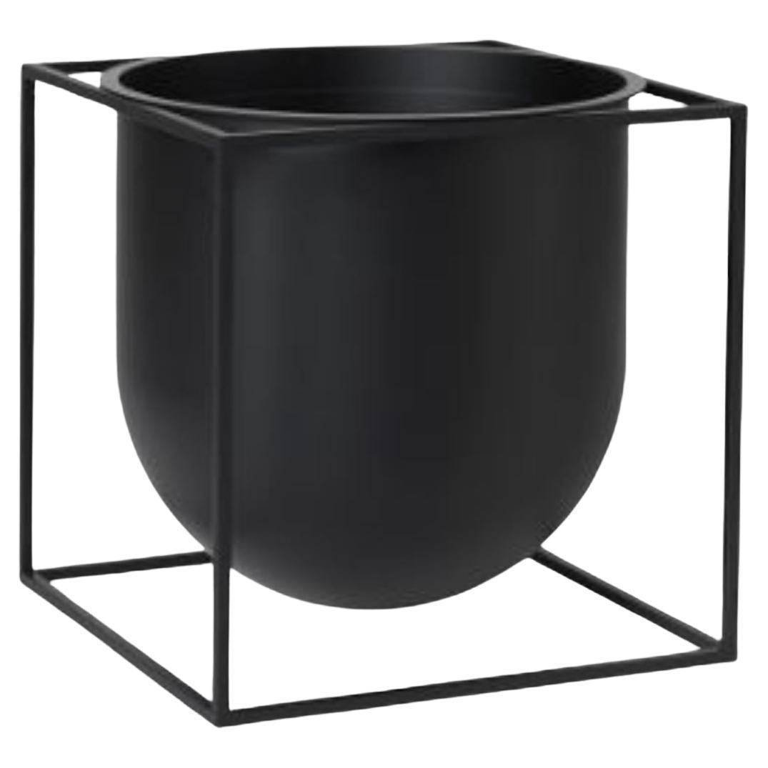 Black Flowerpot 23 Kubus Vase by Lassen For Sale