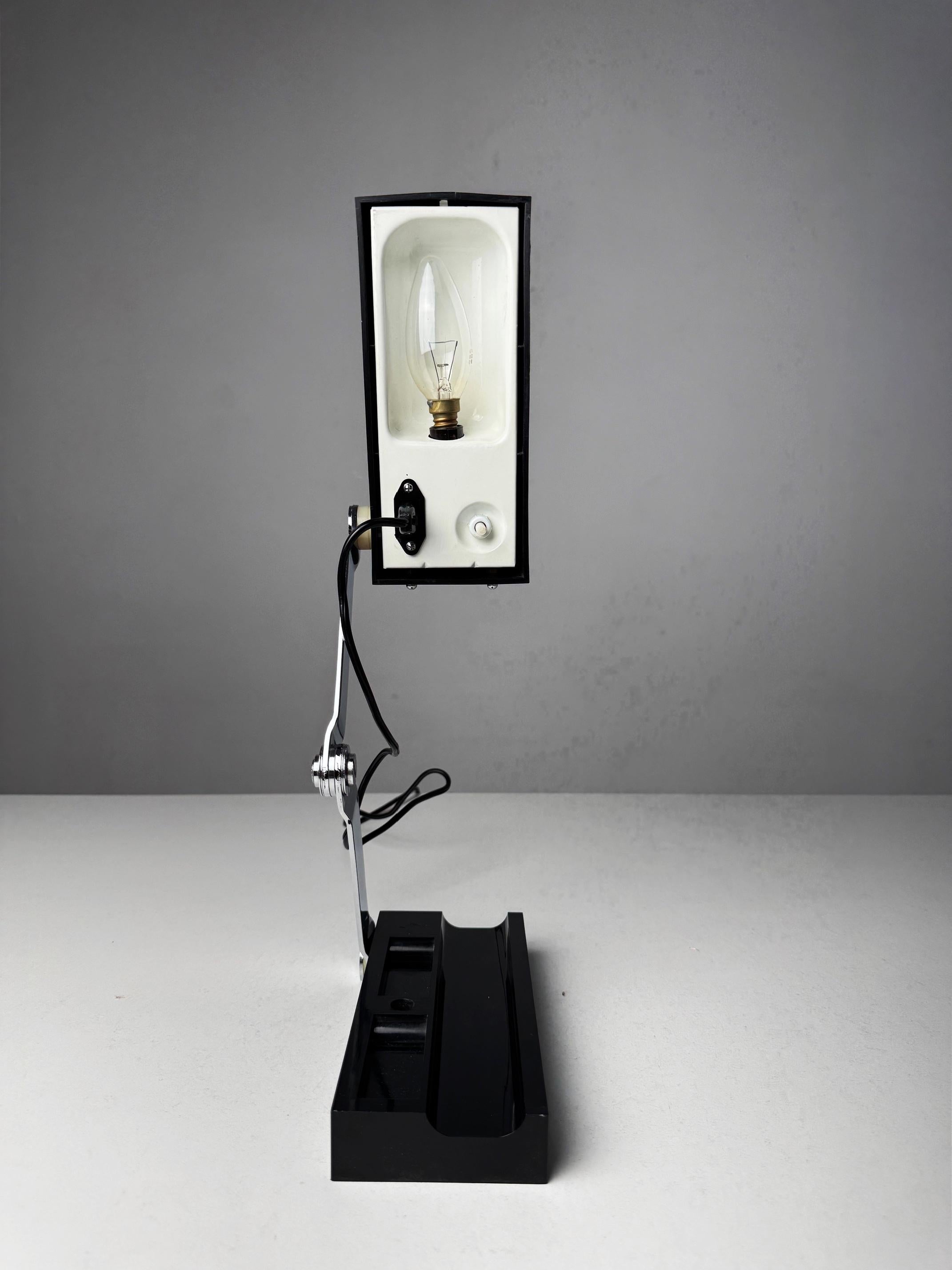 Spanish Black folding table lamp by Lamsar Spain 1970's For Sale