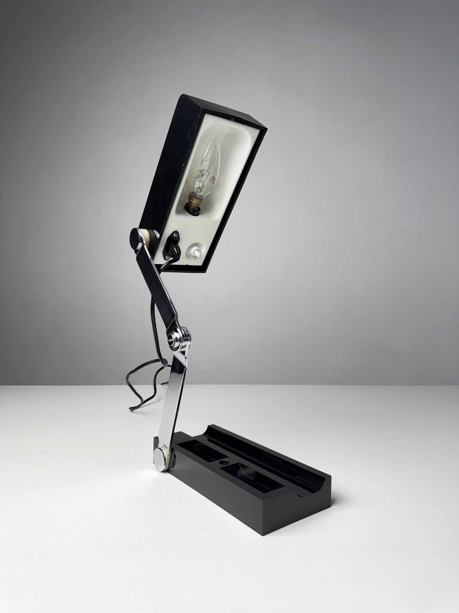 Black folding table lamp by Lamsar Spain 1970's For Sale 1