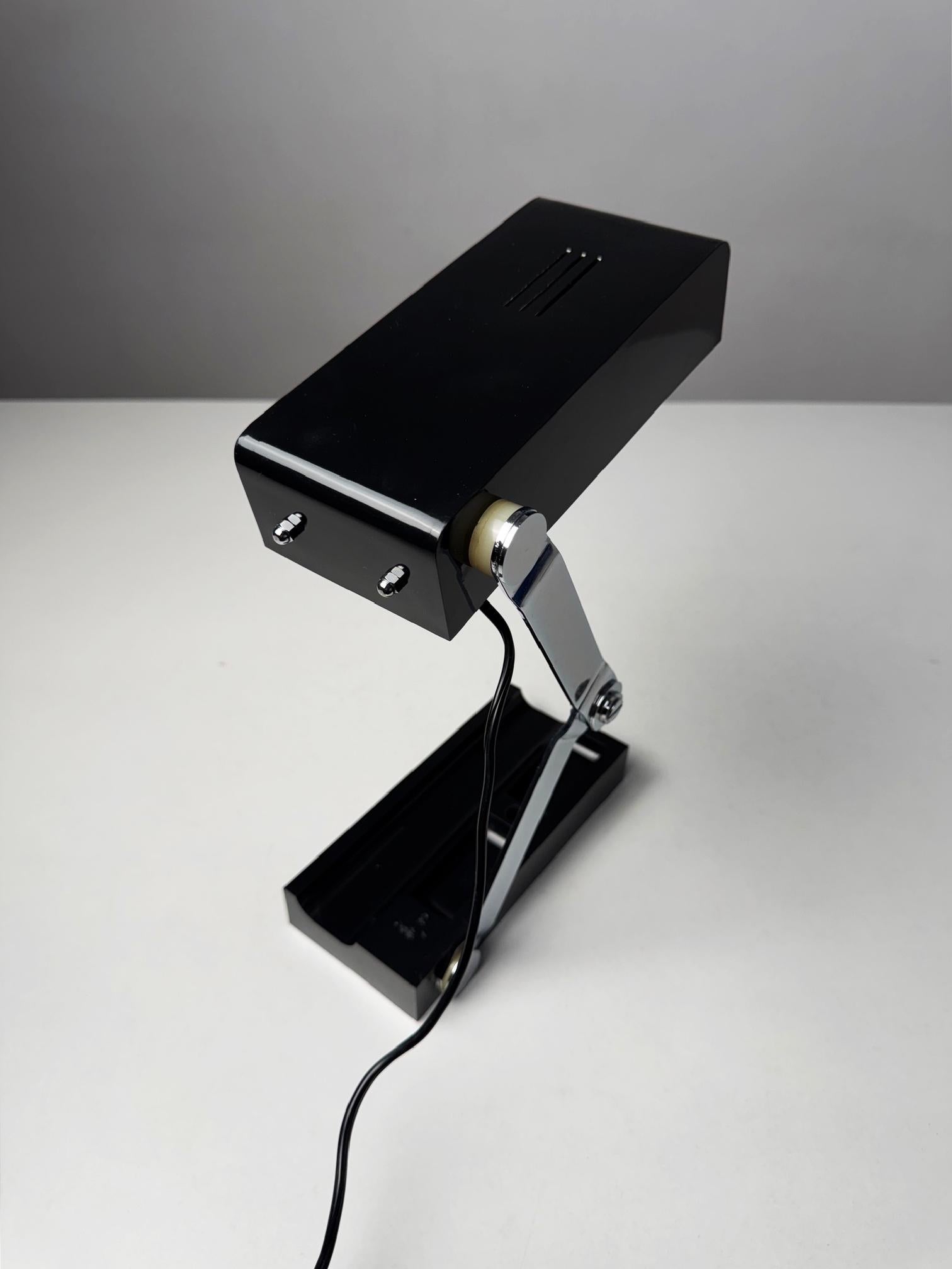 Black folding table lamp by Lamsar Spain 1970's For Sale 2