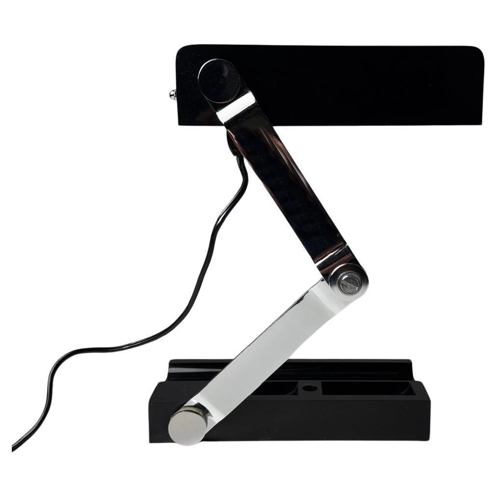 Black folding table lamp by Lamsar Spain 1970's For Sale