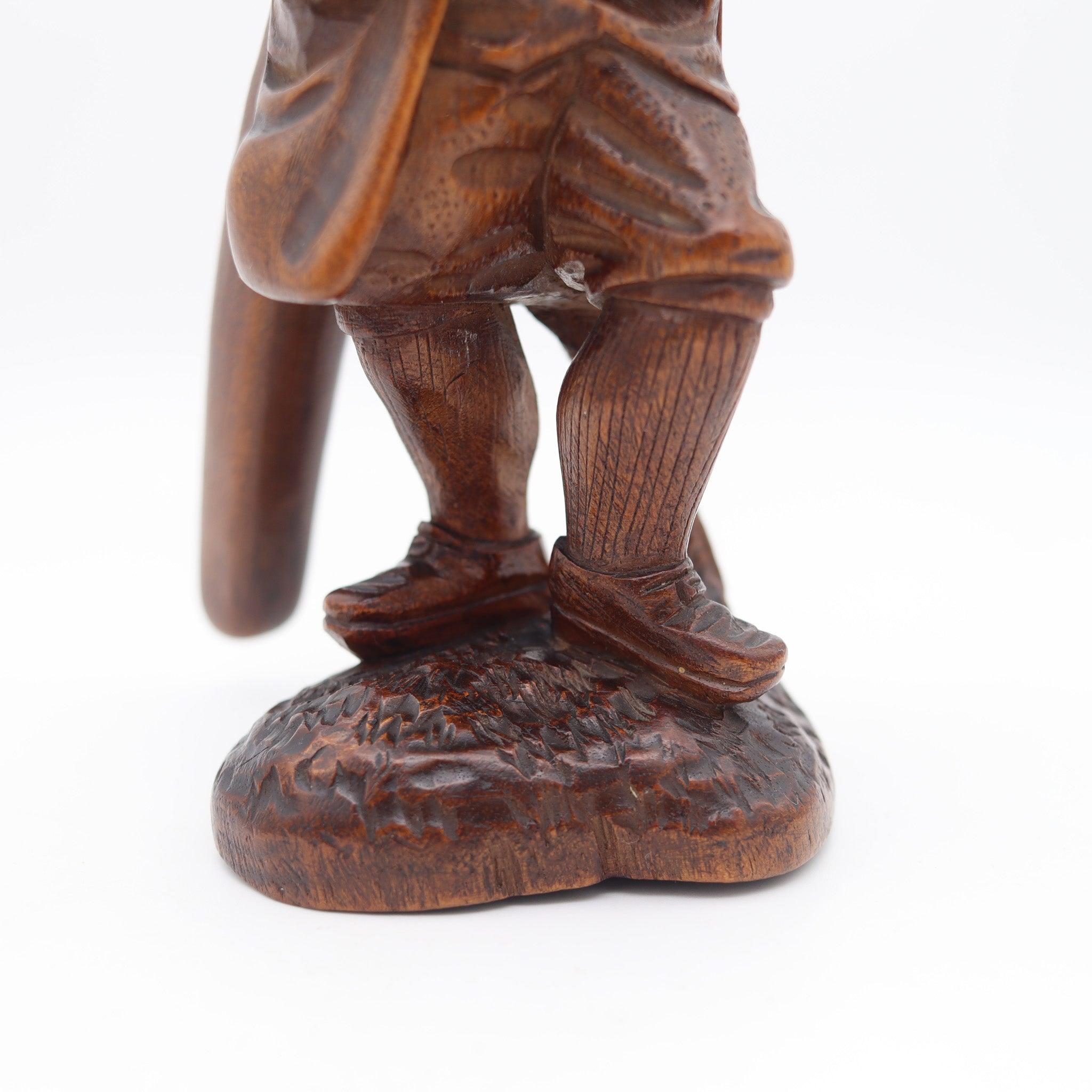 Black Forest BLACK FOREST 1900 Germany-Swiss Carved Wood Nutcracker Old Gnome Figure For Sale