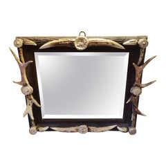 Forêt Noire Miroir allemand du 19e siècle motif de chasse