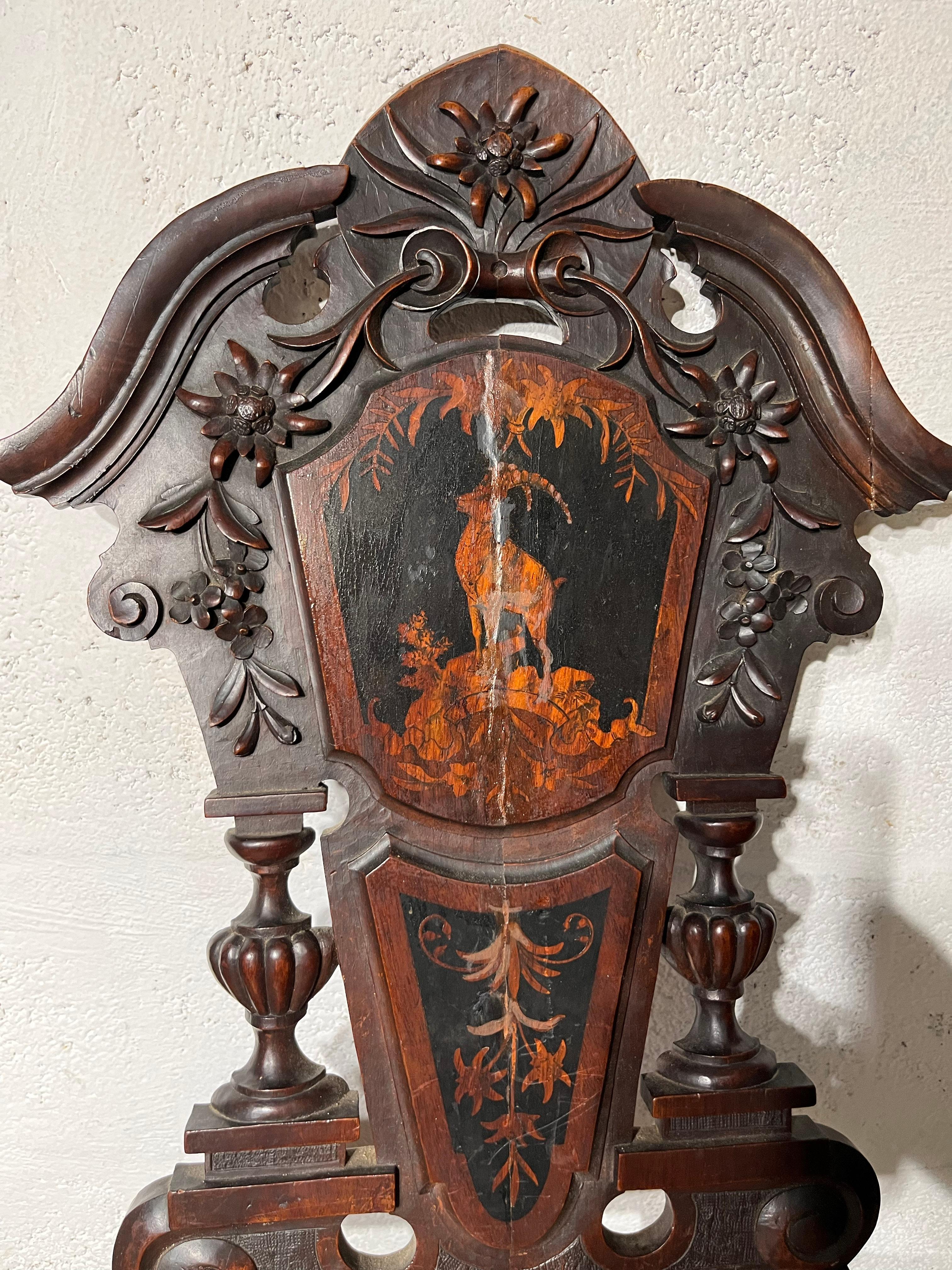 Black Forest 19th Century Set of Chairs For Sale 5