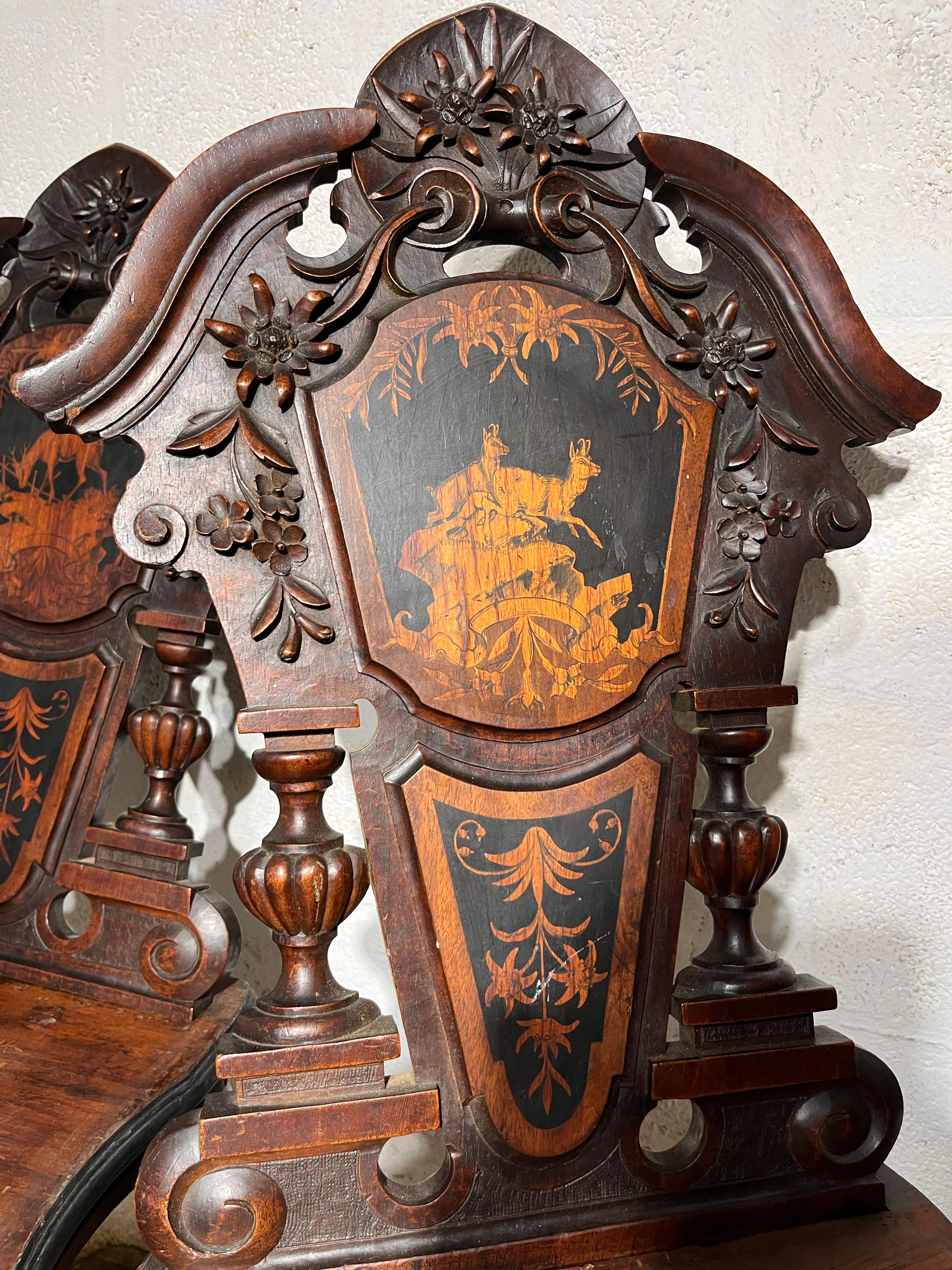 Black Forest 19th Century Set of Chairs For Sale 8
