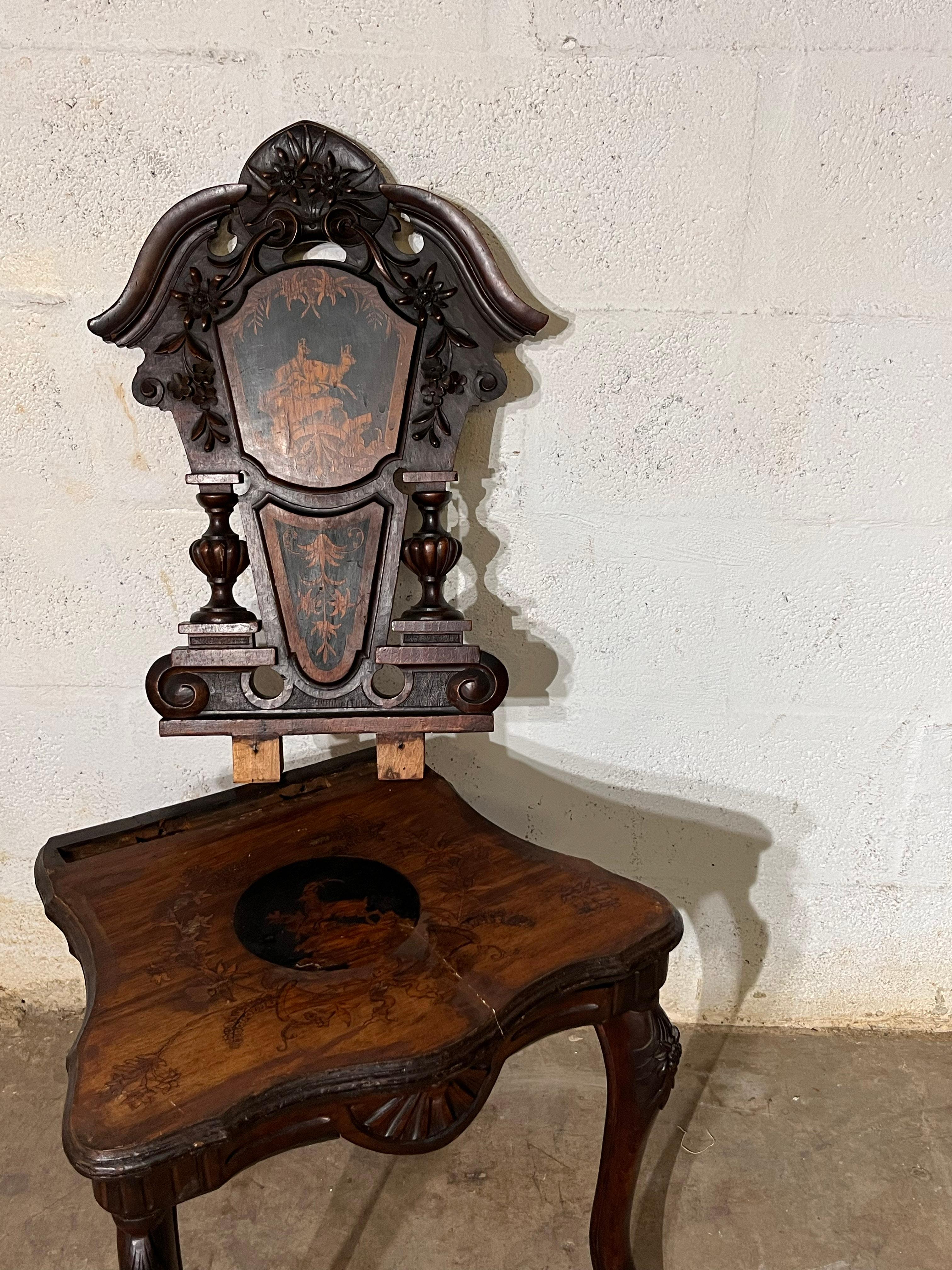 German Black Forest 19th Century Set of Chairs For Sale