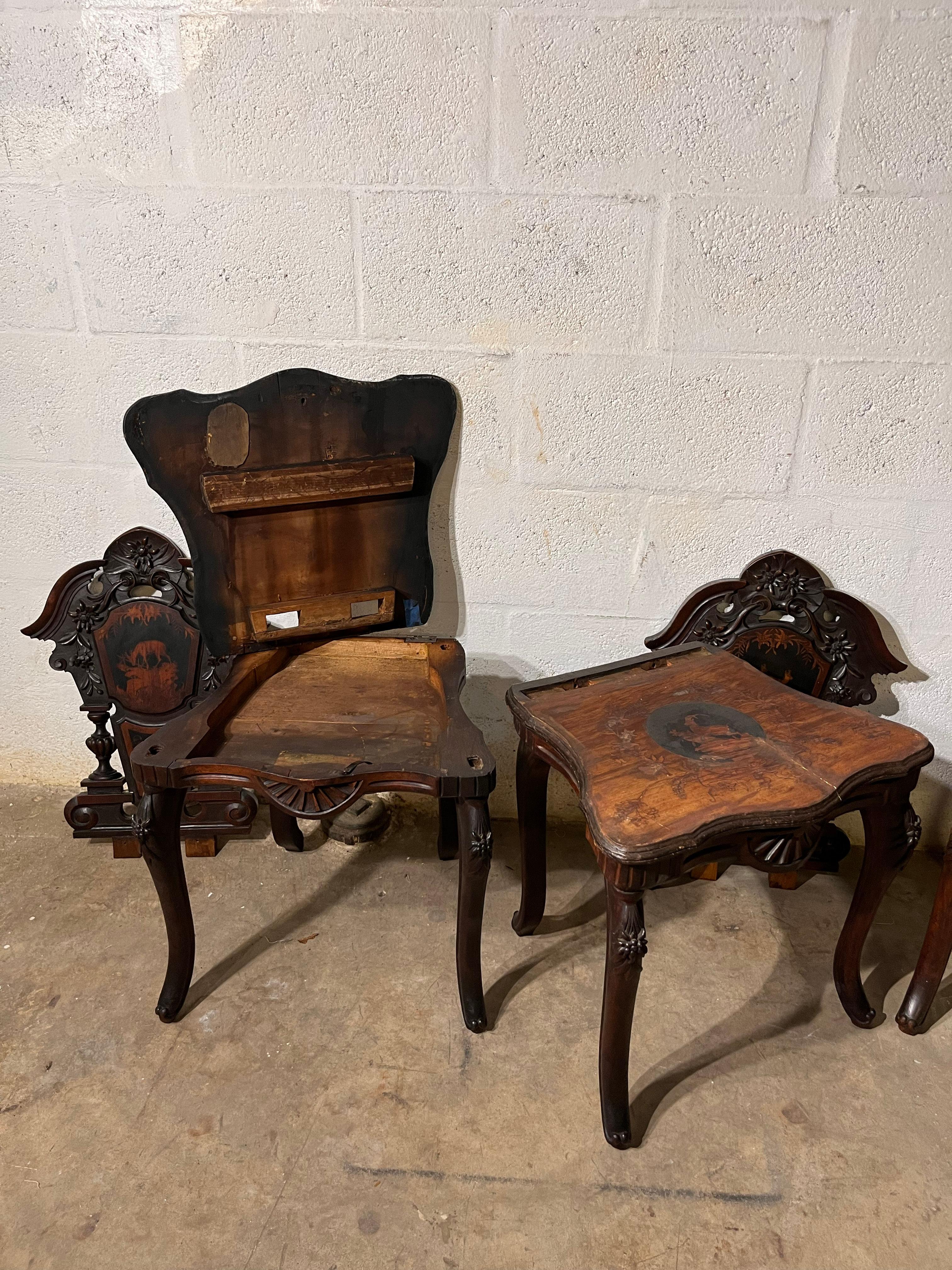 Black Forest 19th Century Set of Chairs For Sale 1