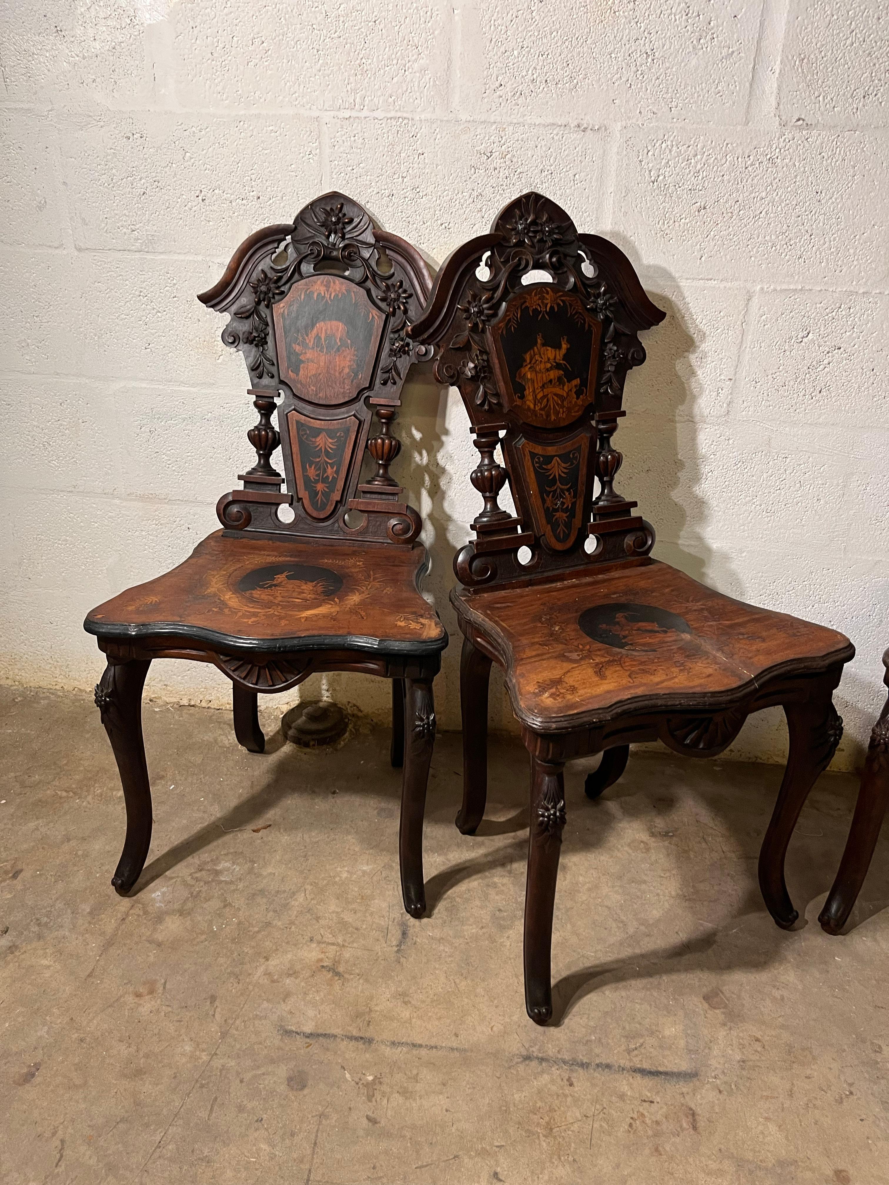 Black Forest 19th Century Set of Chairs For Sale 2