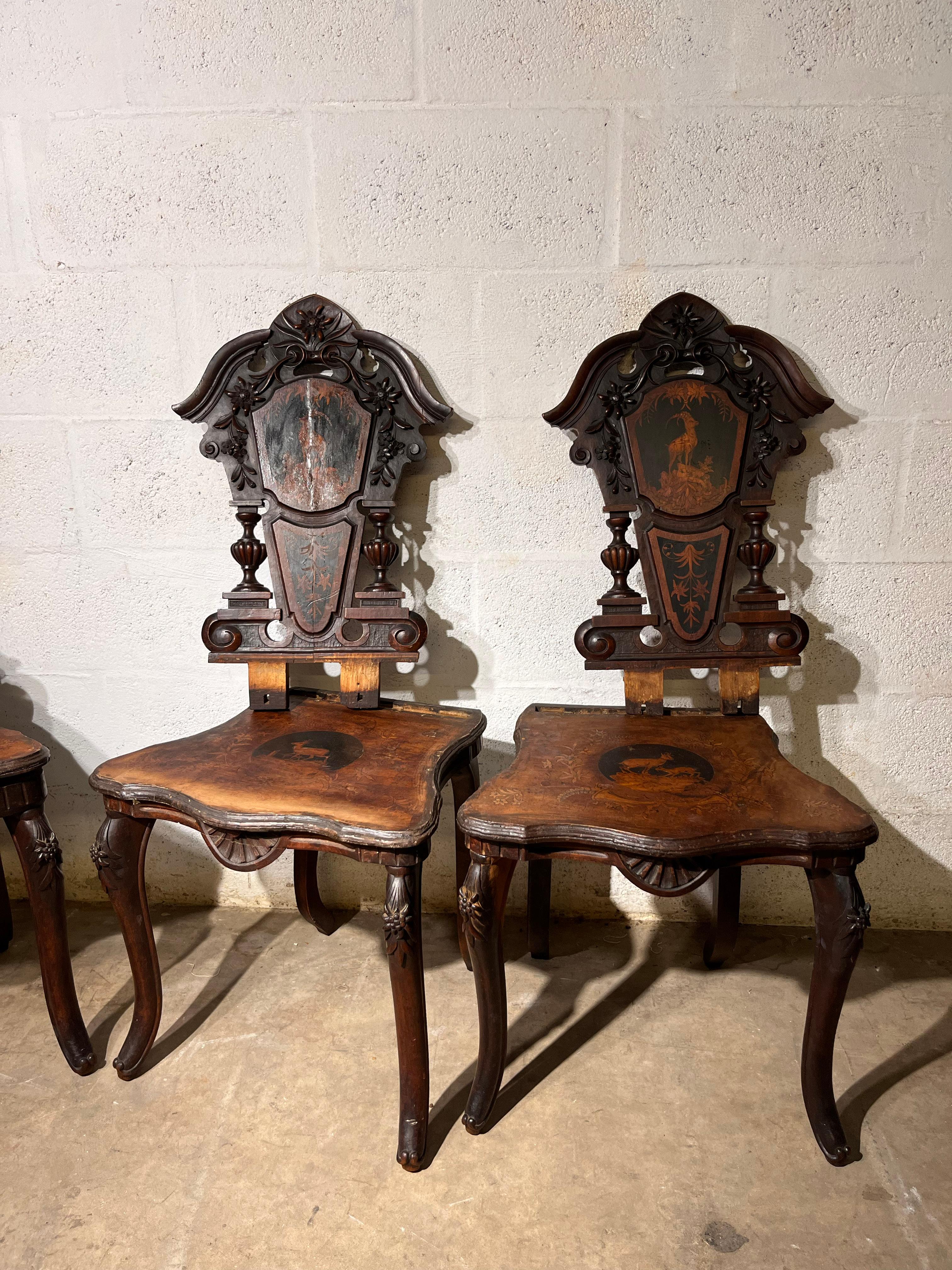 Black Forest 19th Century Set of Chairs For Sale 3