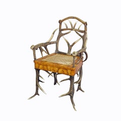 Chaise à accoudoirs en bois de la forêt noire par J. A. K. Horn, Turingen 1840s