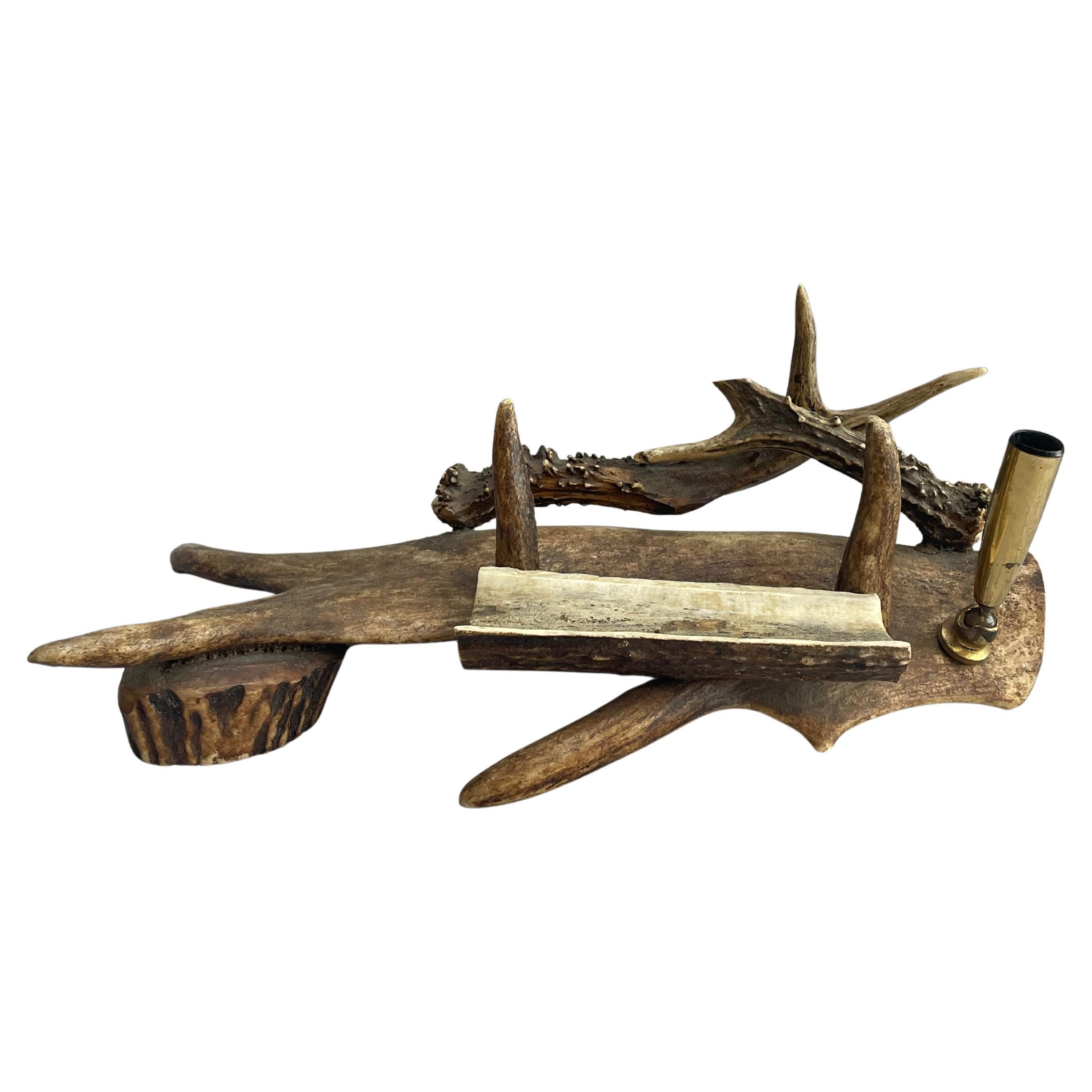 Black Forest Antler Desk Set For Sale