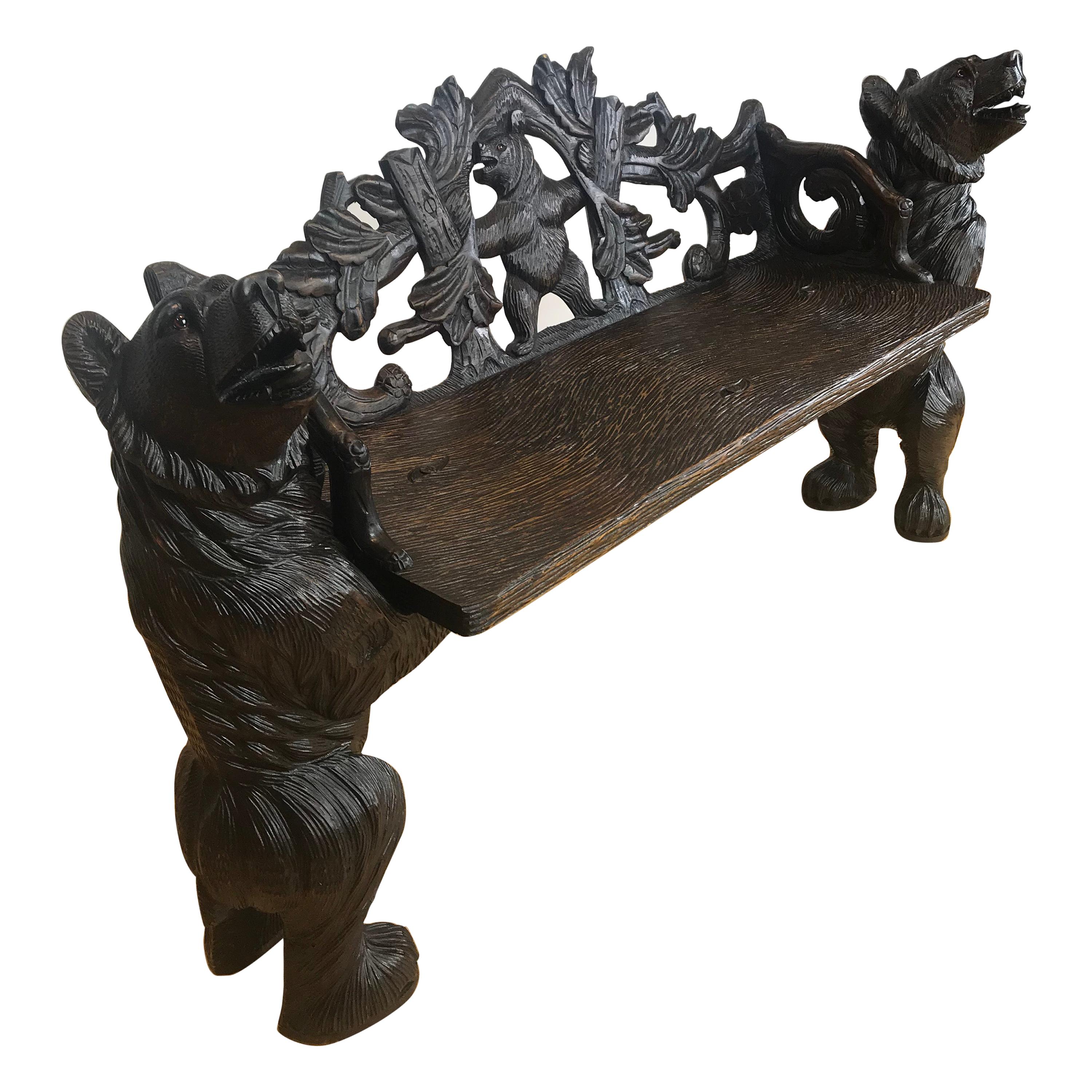 Black Forest Bear Bench, 20th Century