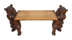 Black Forest Bear Hall Bench, 19th Century