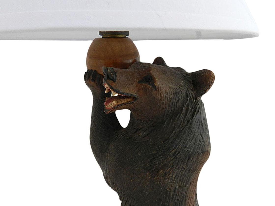 Black Forest bear table lamp, early 20th century, circa 1920-1930
Carved wood
Good condition with minor signs of use and age
We will have the present wire changed to be more in keeping or as requested
Shade not included
This can be rewired to