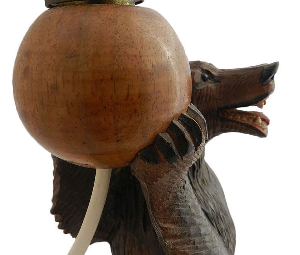 wooden bear lamp