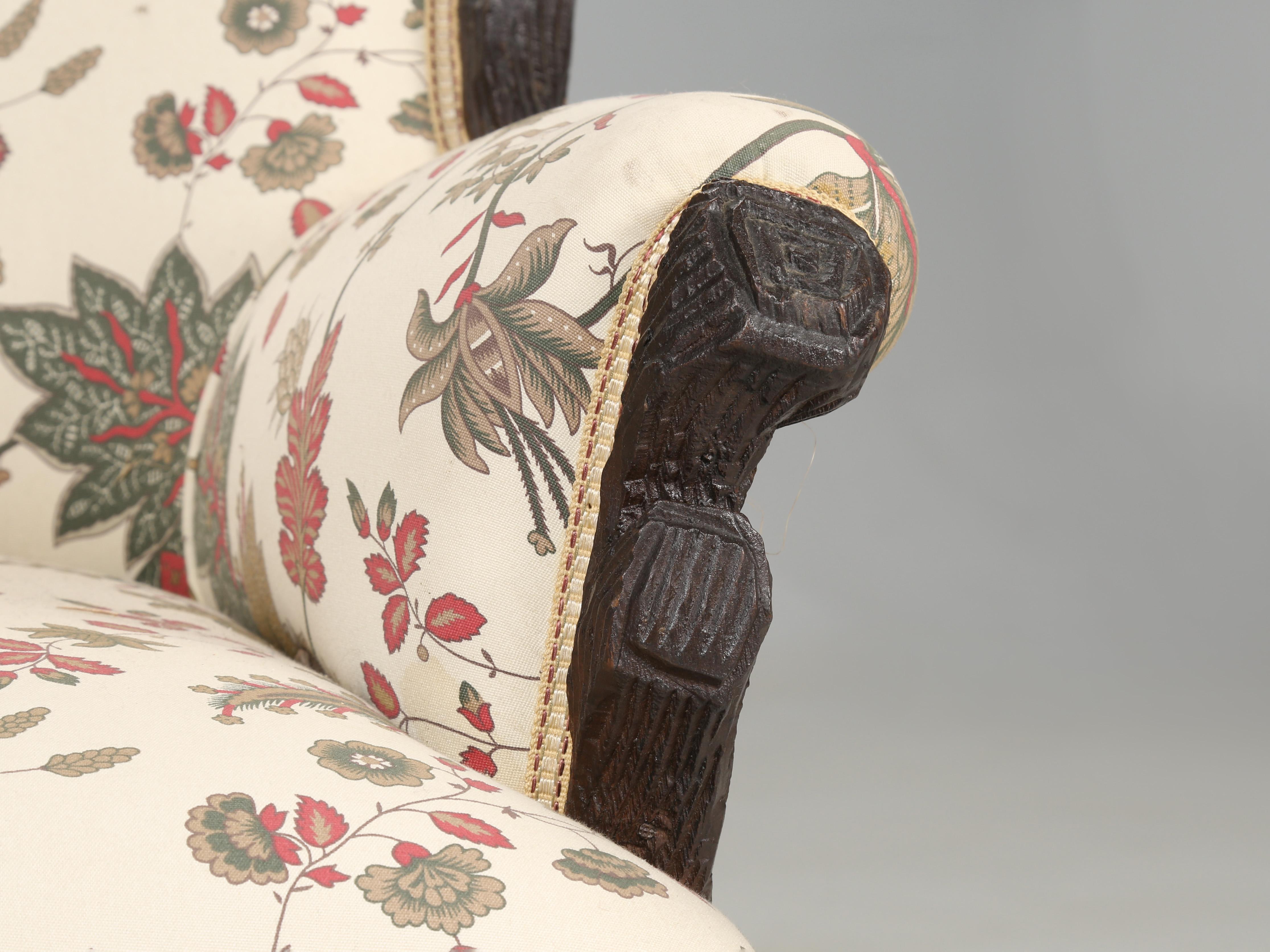 Carved Black Forest Bergère Chairs c1800's Huge Collection of Black Forest Pieces Avail For Sale