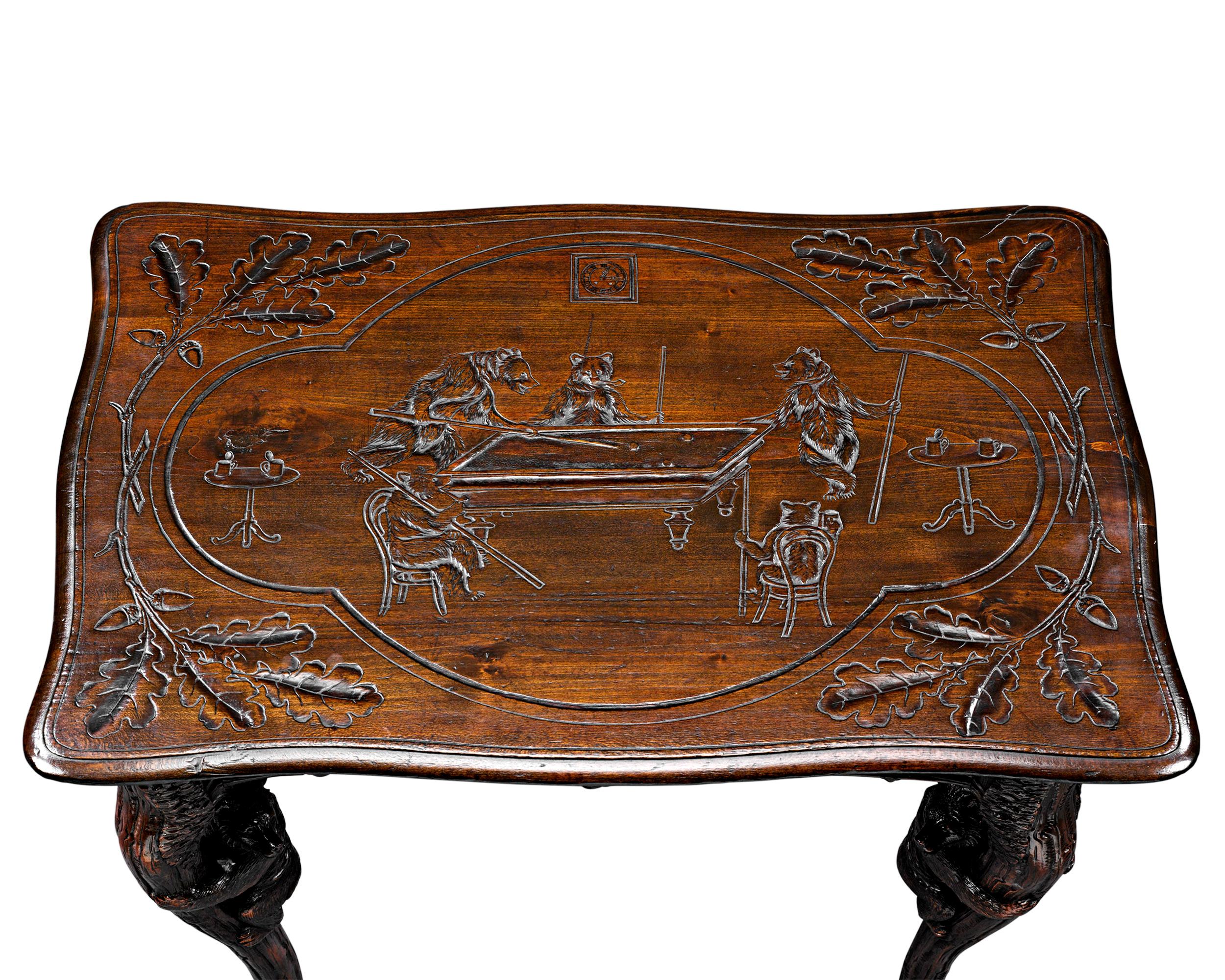 Other Black Forest Billiard Scene Table