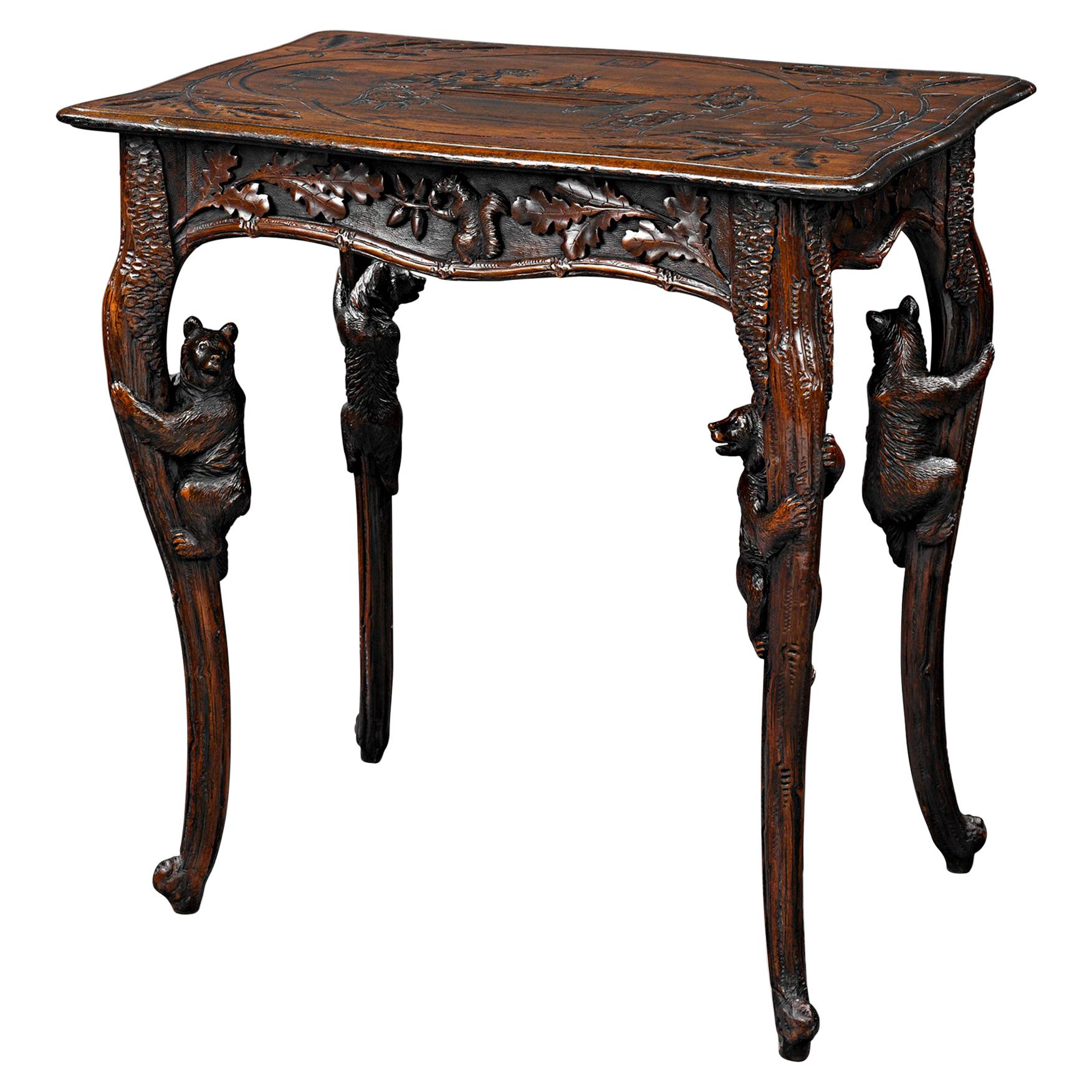 Black Forest Billiard Scene Table