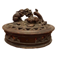 Antique Black Forest Box with Bunnies