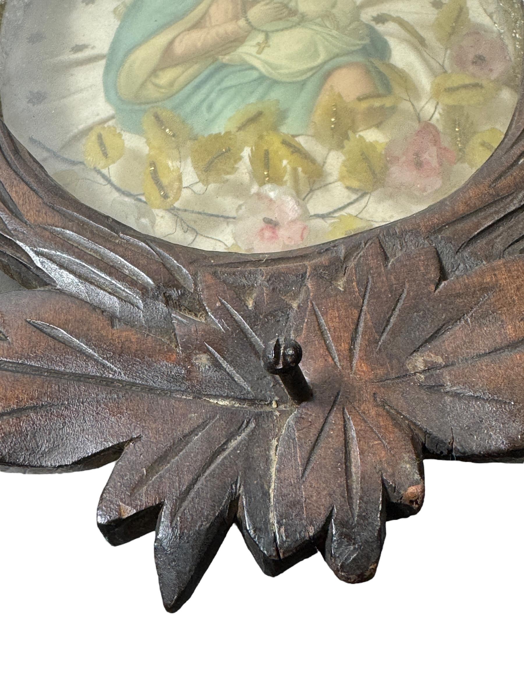 Black Forest Brienz wood carved Monastery Work Wall Decor, Antique Austria 1910s For Sale 1
