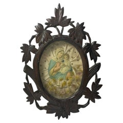 Black Forest Wood Brienz sculpté Monastery Work Wall Decor, Antique Austria 1910s