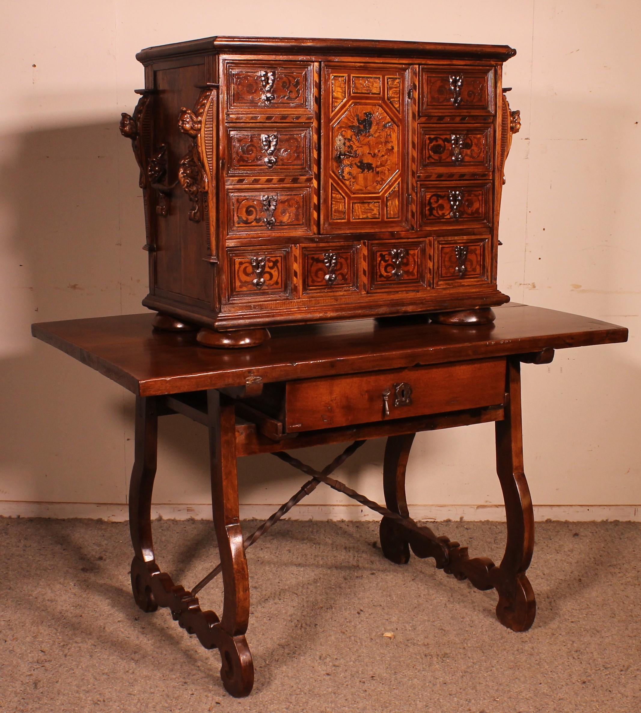 Black Forest Cabinet Dated 1590 With Its Base For Sale 2