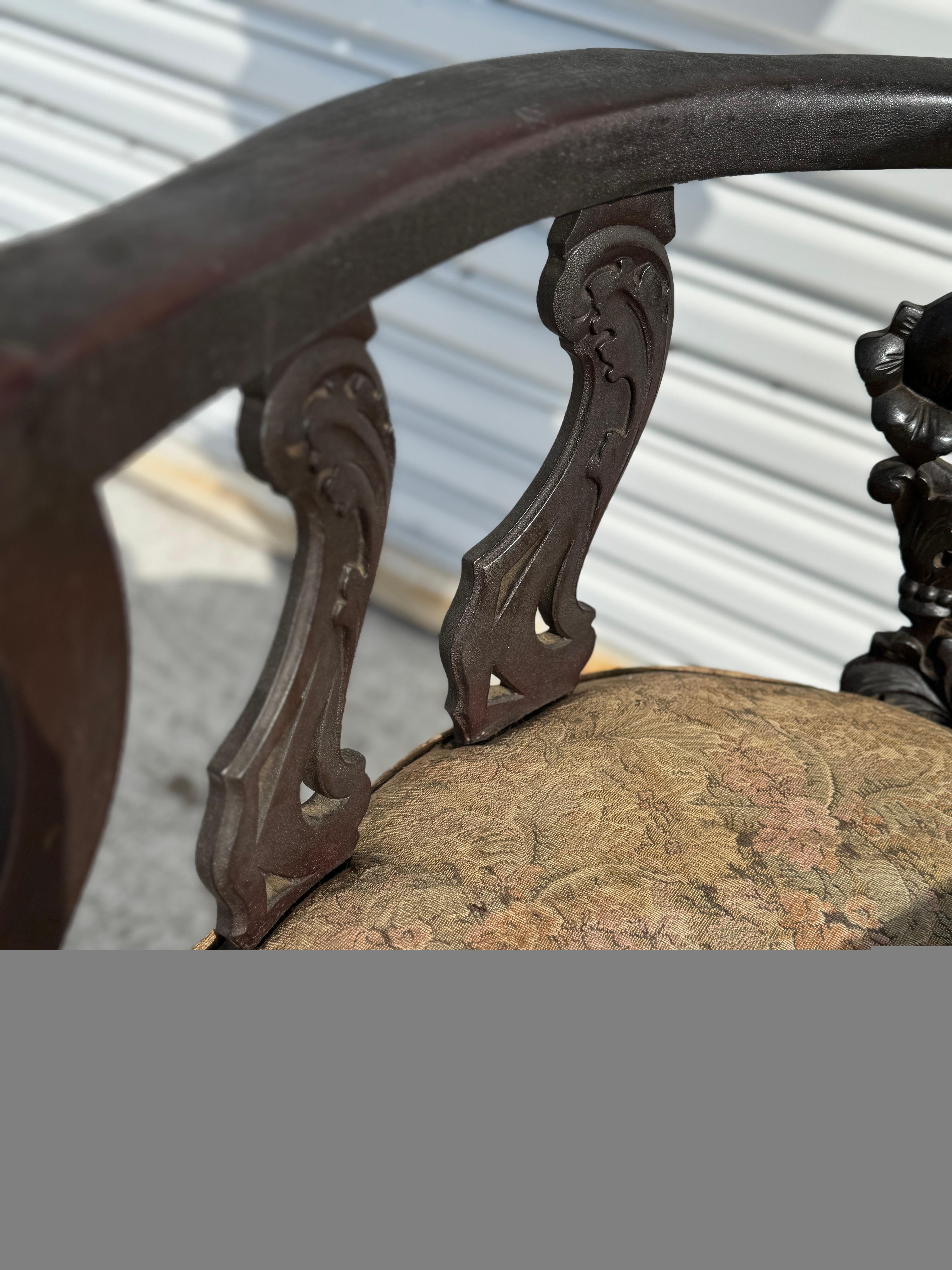 This chair is possibly from the Black Forest of Germany.
