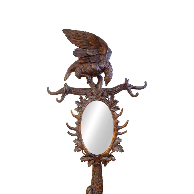 Black Forest Carved Bear and Eagle Hall Tree For Sale at 1stDibs