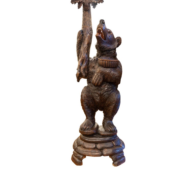 Black Forest Carved Bear and Eagle Hall Tree For Sale at 1stDibs