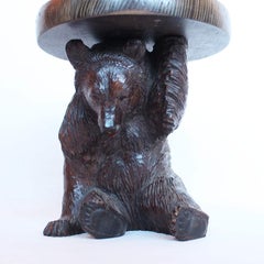 Black Forest Carved Bear Bottle Stand