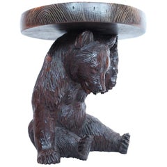 Black Forest Carved Bear Bottle Stand