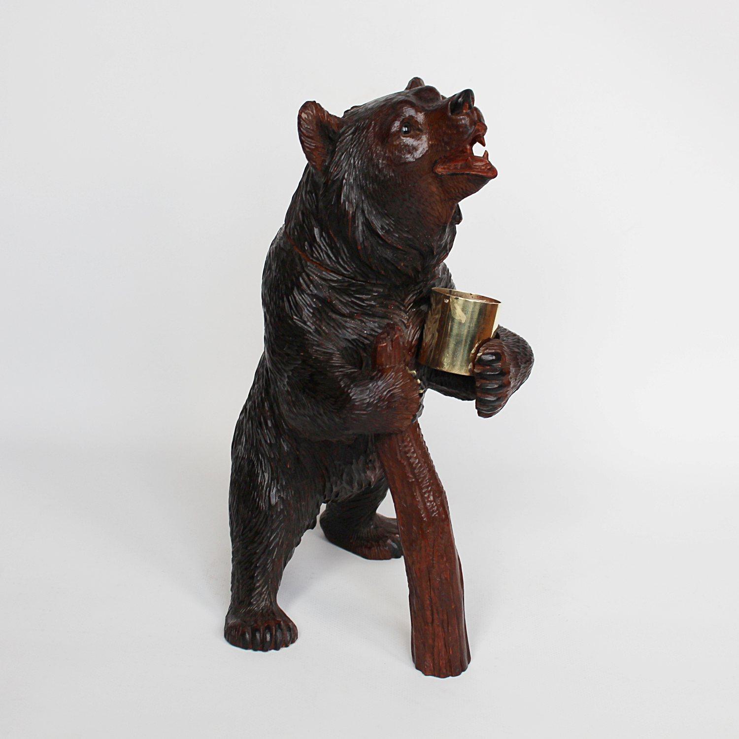 Black Forest Carved Bear In Good Condition In Forest Row, East Sussex