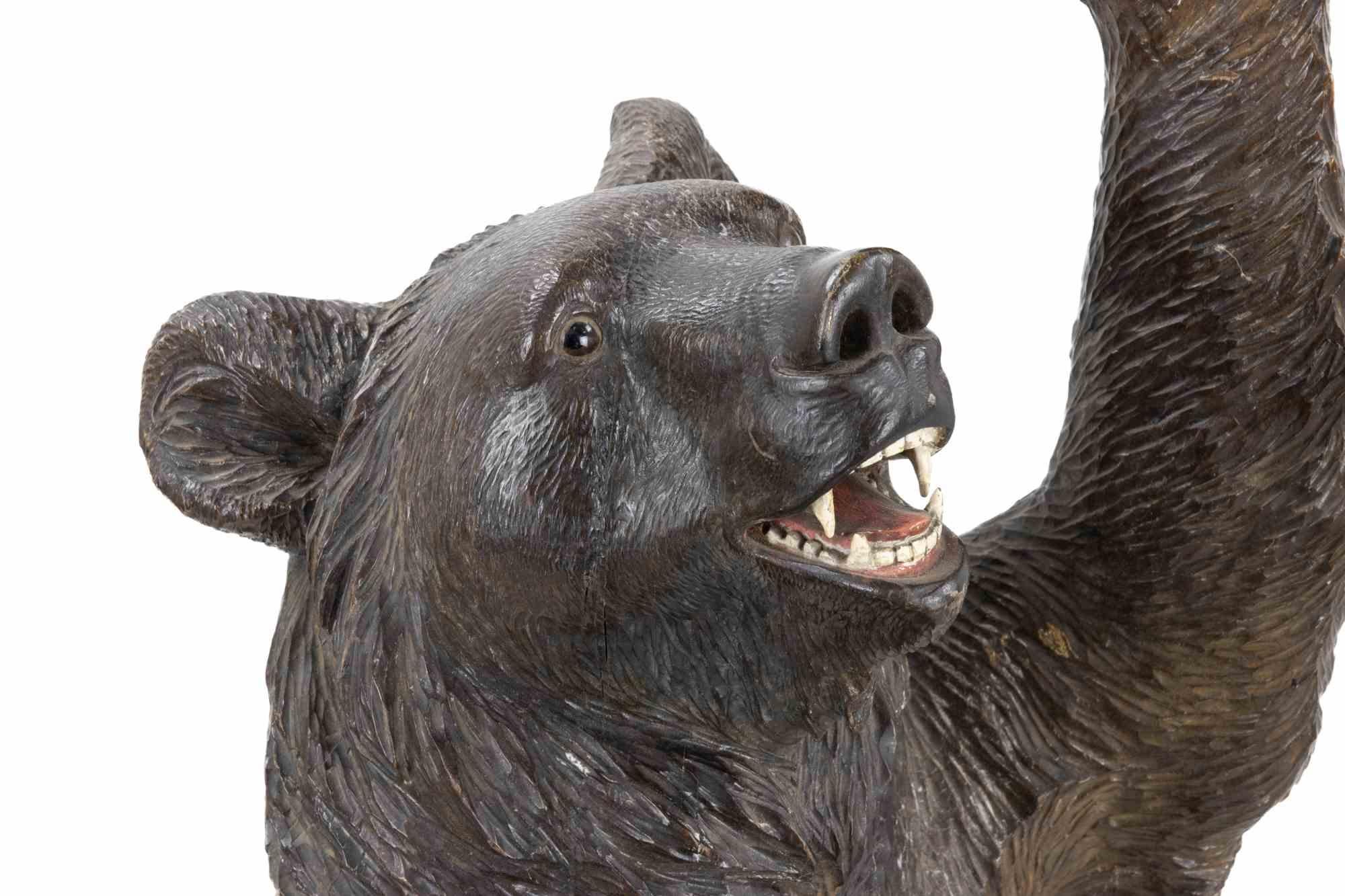 Black Forest Carved Bear Sculpture / Serving Table, Early 20th Century For Sale 4