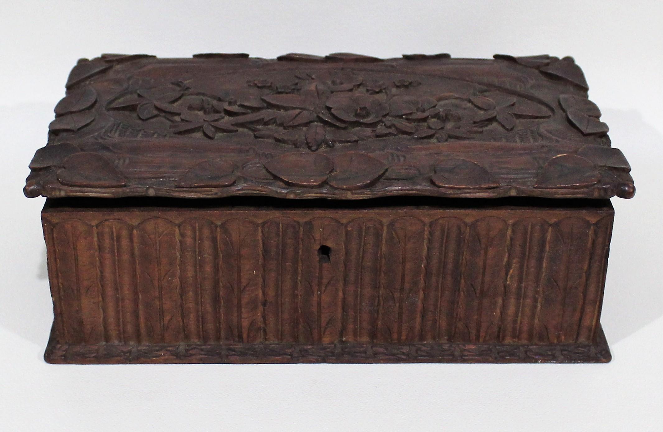 20th Century Black Forest Carved Box