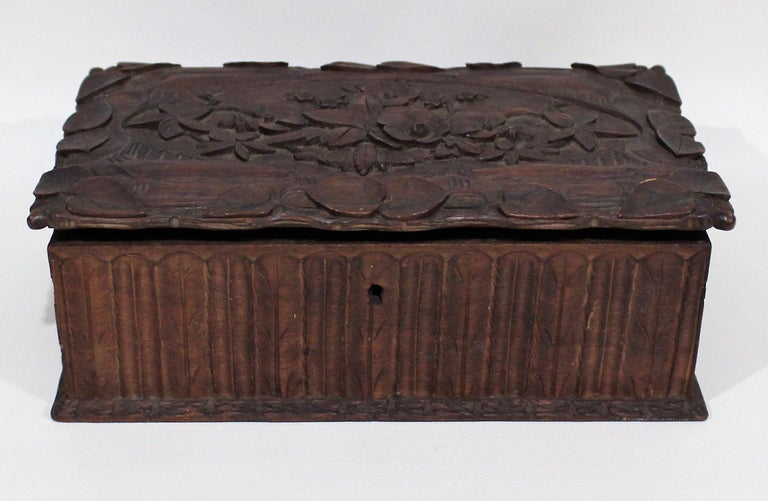 20th Century Black Forest Carved Box For Sale